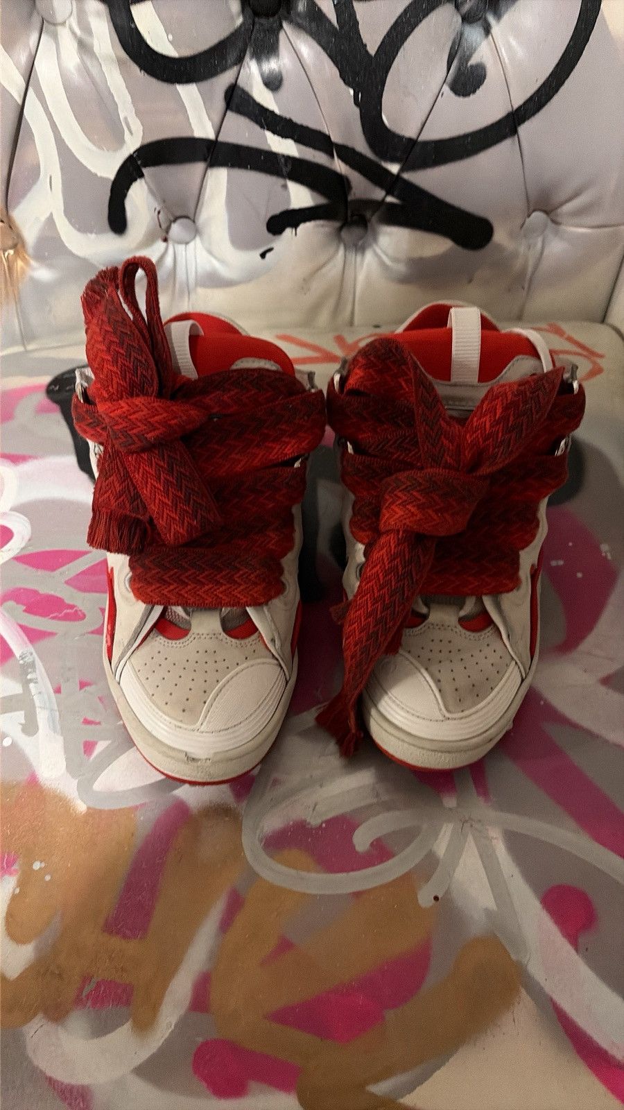 Lanvin Lanvin Curb sneakers ( White/Red ) Size US 8 / EU 41 - 1 Thumbnail