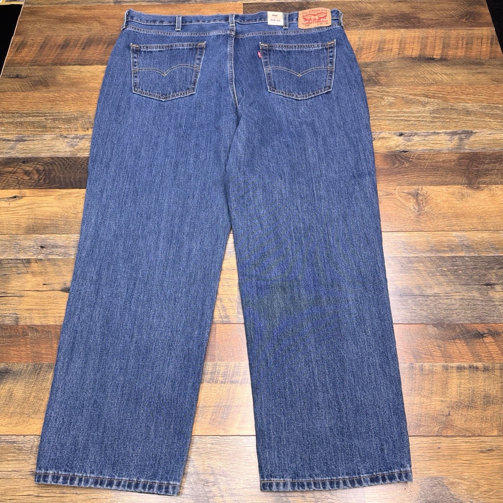 Levi's Levi's 550 Jeans Mens Regular 40x32 Relaxed Tapered High Rise Denim Blue 5-Pocket Machine Washable Belt Loops Jeans Men Size US 40 / EU 56 - 3 Thumbnail