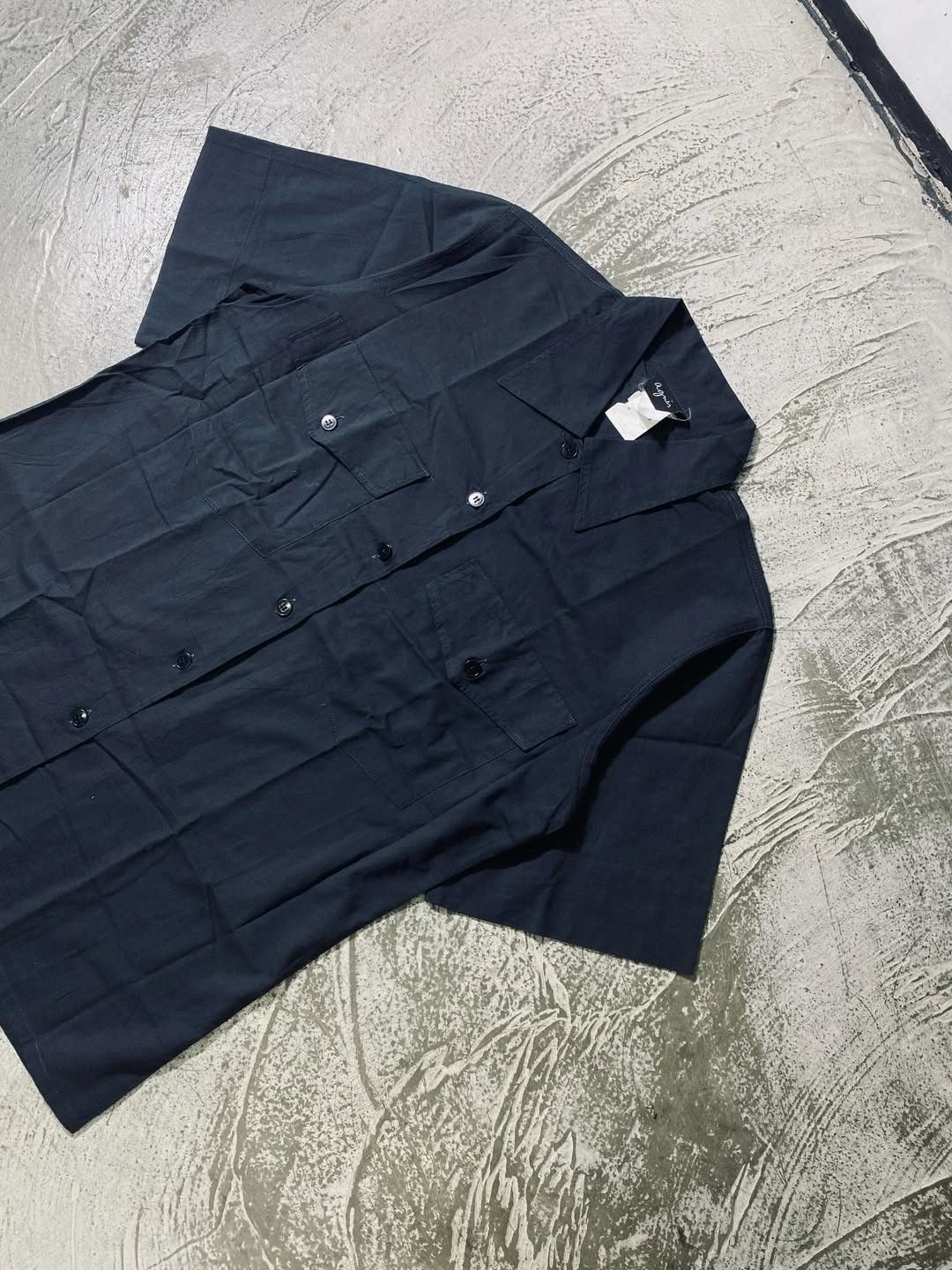 agnes b. Vintage Agnes B Button Shirt Black Military Style Size US M / EU 48-50 / 2 - 3 Thumbnail