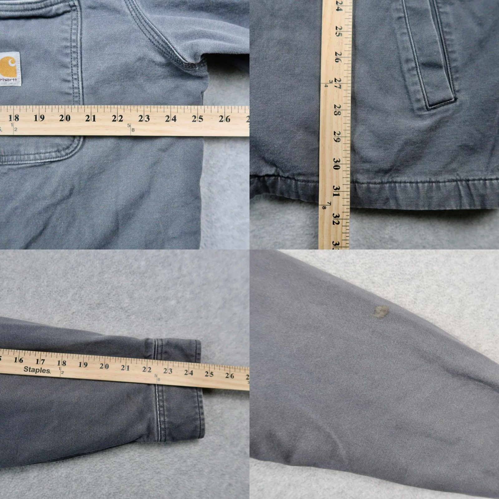 Carhartt Carhartt Fleece Lined Shirt Jacket Mens XL Gray Canvas Snap Front 102851 Size US XL / EU 56 / 4 - 9 Thumbnail
