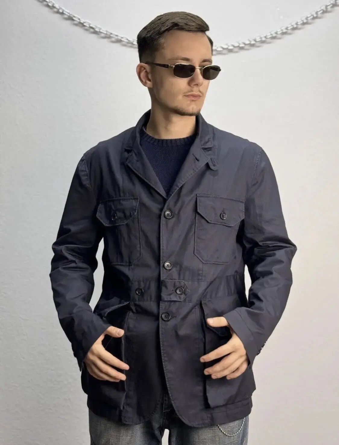 Engineered Garments × Japanese Brand Engineered Garments Multipocket Jacket Navy Memory Polyester Size US M / EU 48-50 / 2 - 8 Thumbnail