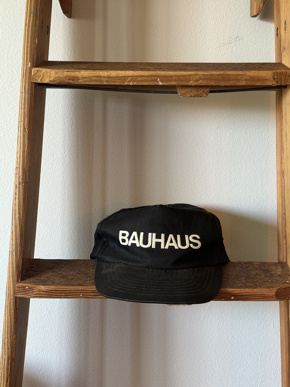 image of Vintage 1980S Bauhaus Snap Back Cap in Black, Men's