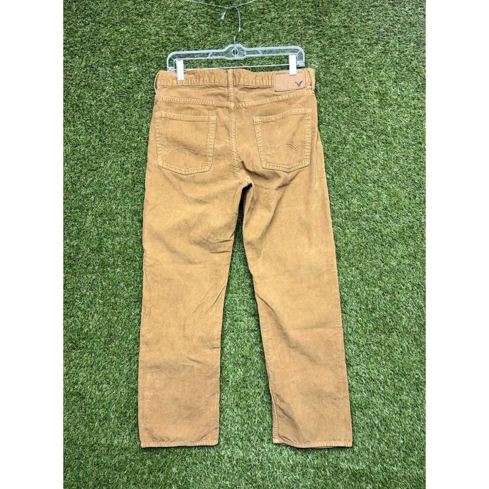 Vintage VINTAGE American Eagle Pants Mens 30x30 Khaki Corduroy Straight Leg Casual Brown Cotton Flat Front Regular Inseam 30 Size US 30 / EU 46 - 2 Thumbnail