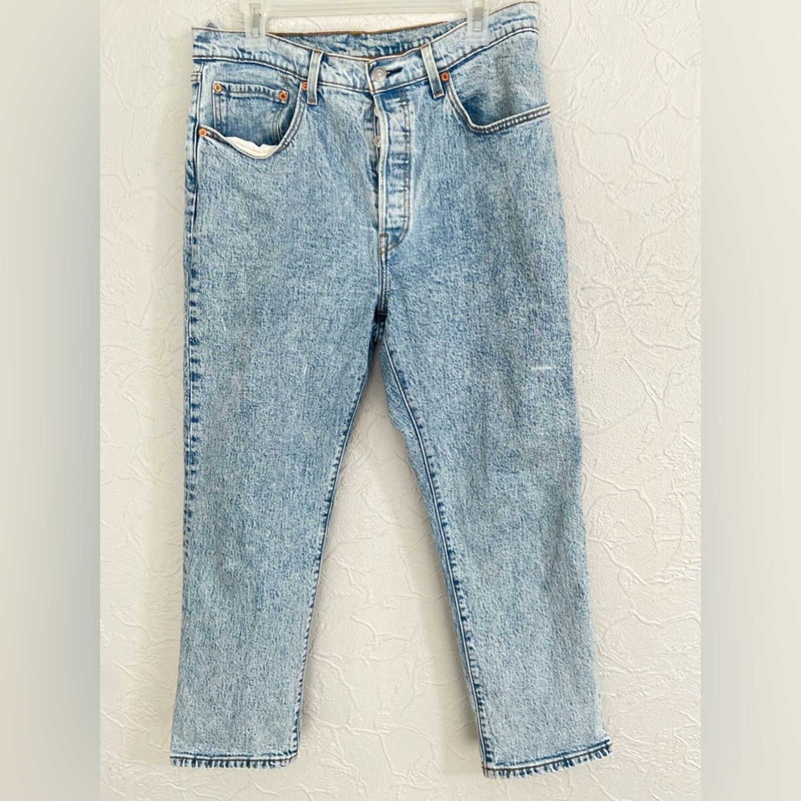 Levi's Levi's Women's Premium 501 Crop Jeans Acid Wash 32x26 CLEAN Size 32" / US 10 / IT 46 - 2 Thumbnail