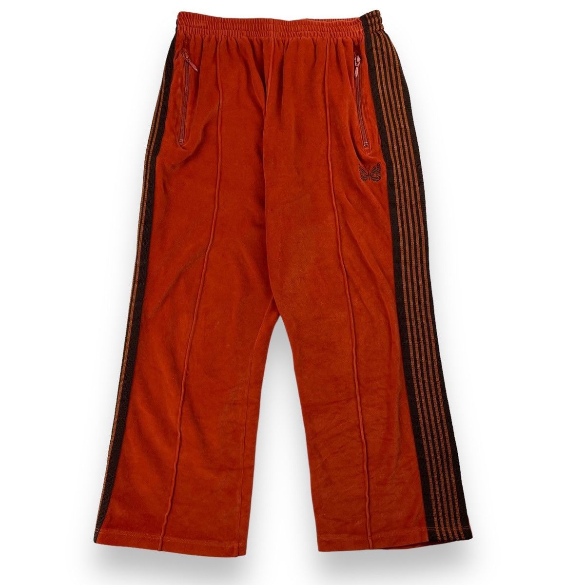 Needles Needles Burnt Orange Velour Cropped Sweatpants Size US 30 / EU 46 - 2 Thumbnail
