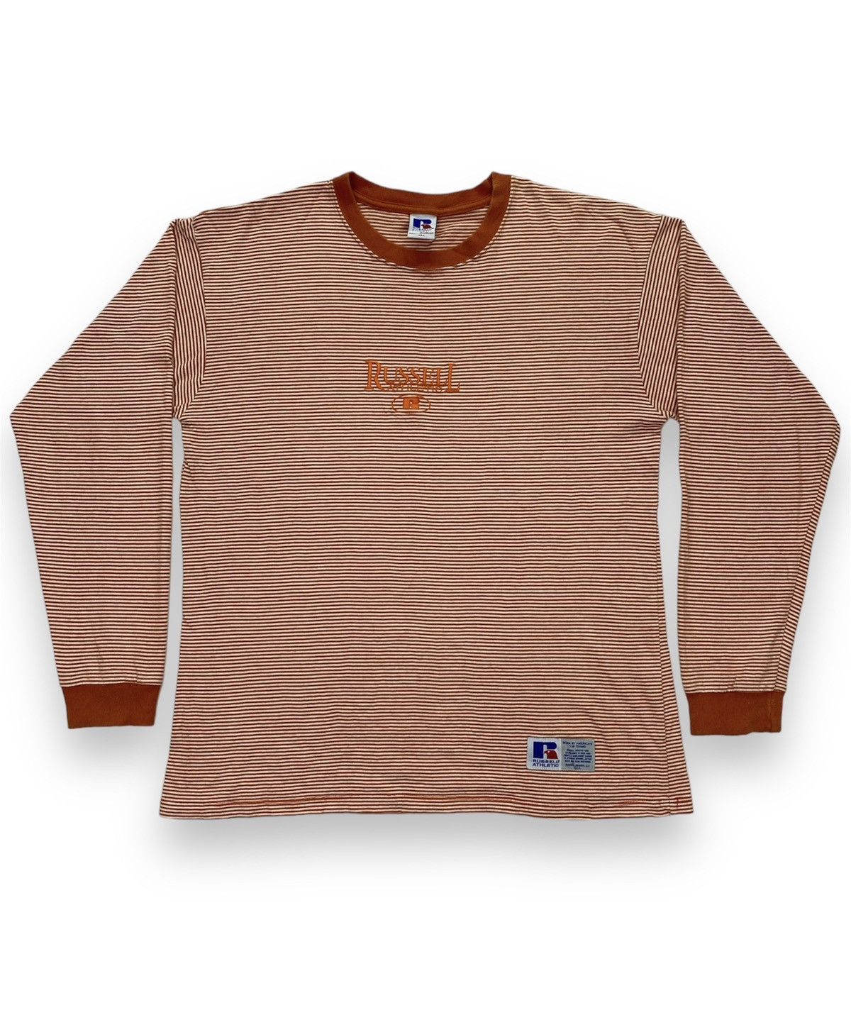 Russell Athletic × Vintage Russell Athletic Striped Tshirt Size US S / EU 44-46 / 1 - 1 Thumbnail