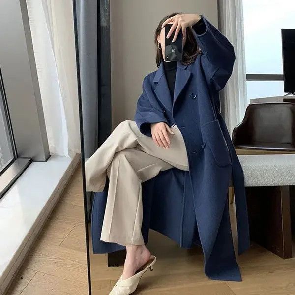 VIBE Winter Woolen Long Coat Casual Women Size ONE SIZE - 3 Thumbnail