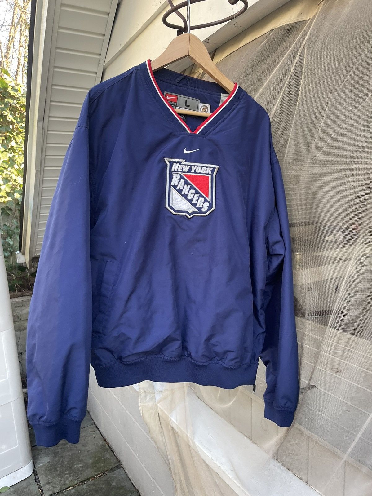 image of Nhl x Nike New York Rangers Nike Center Swoosh in Navy, Men's (Size XL)