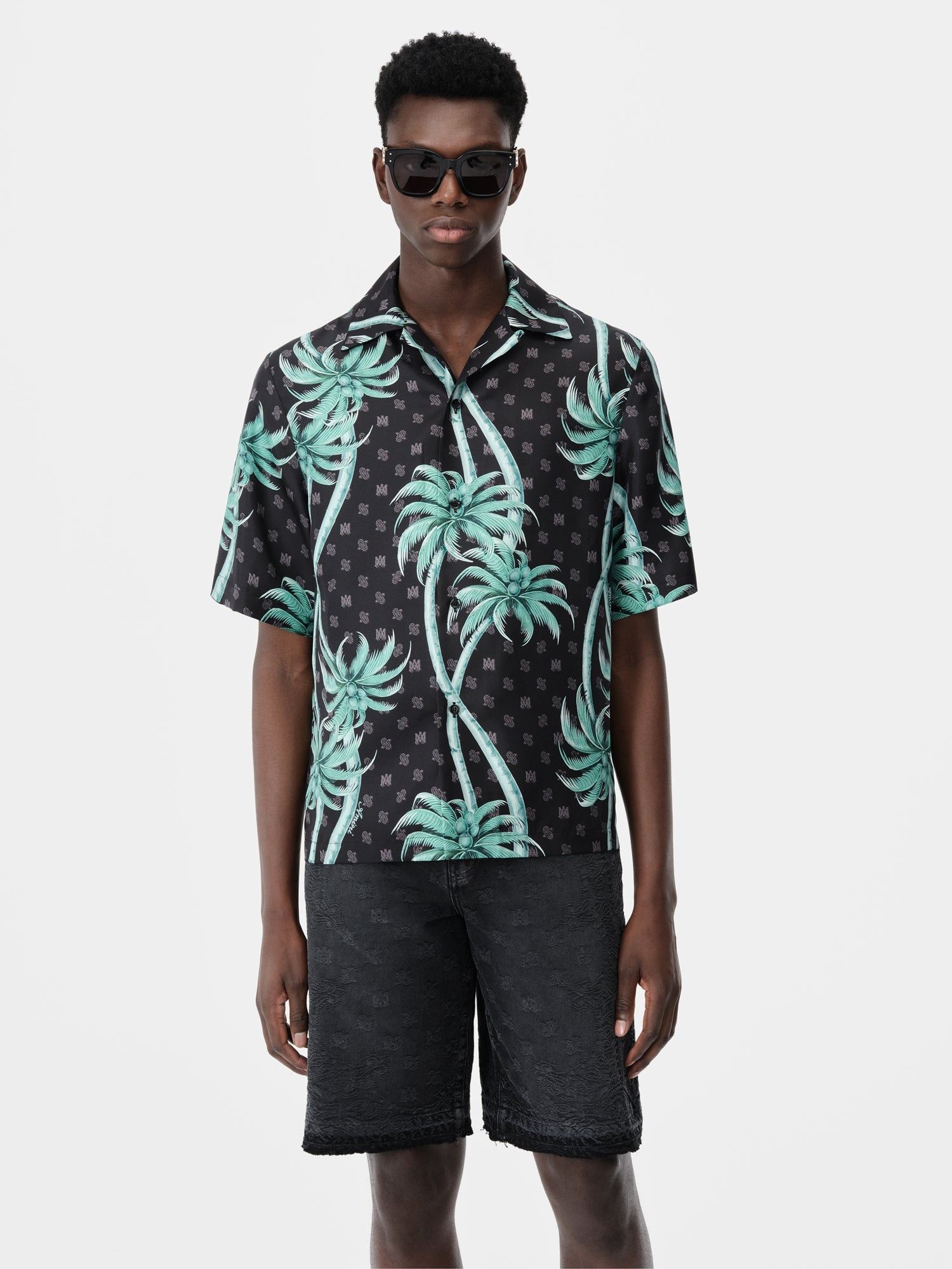 Amiri o1s1wg110625 Palm Tree Bowling Shirt in Multicolor Size US L / EU 52-54 / 3 - 2 Thumbnail