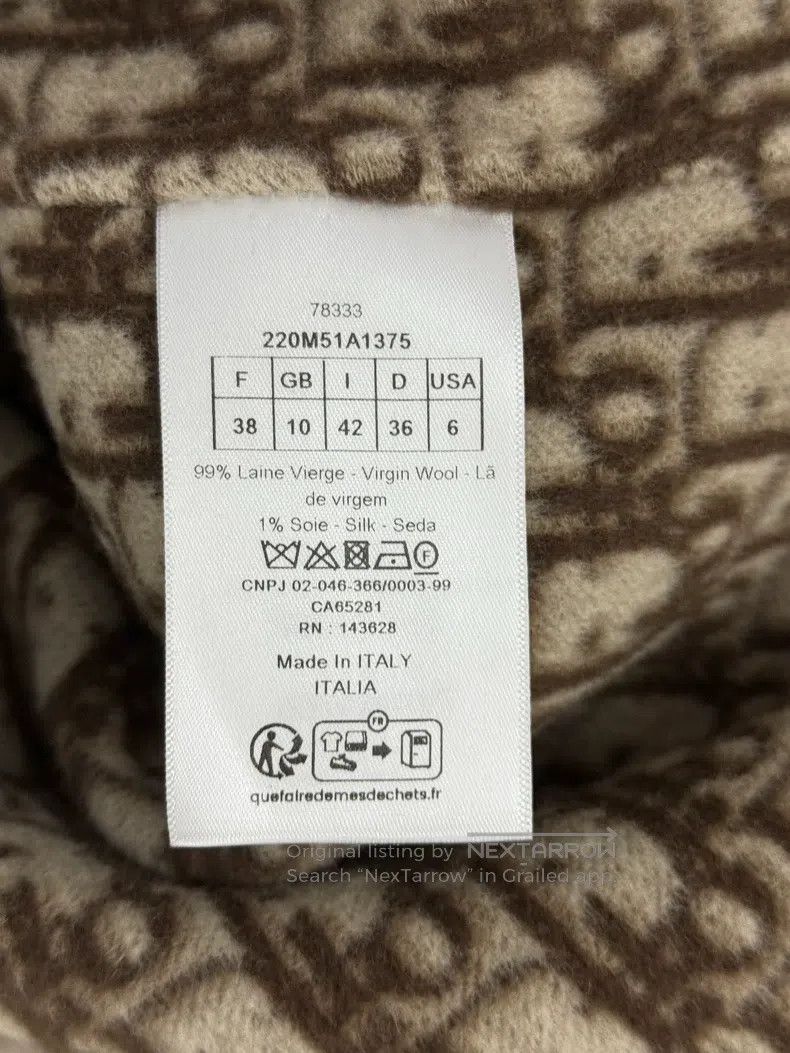 Dior Dior Inner old flower bathrobe-style tie-on wool coat Size XS / US 0-2 / IT 36-38 - 5 Thumbnail