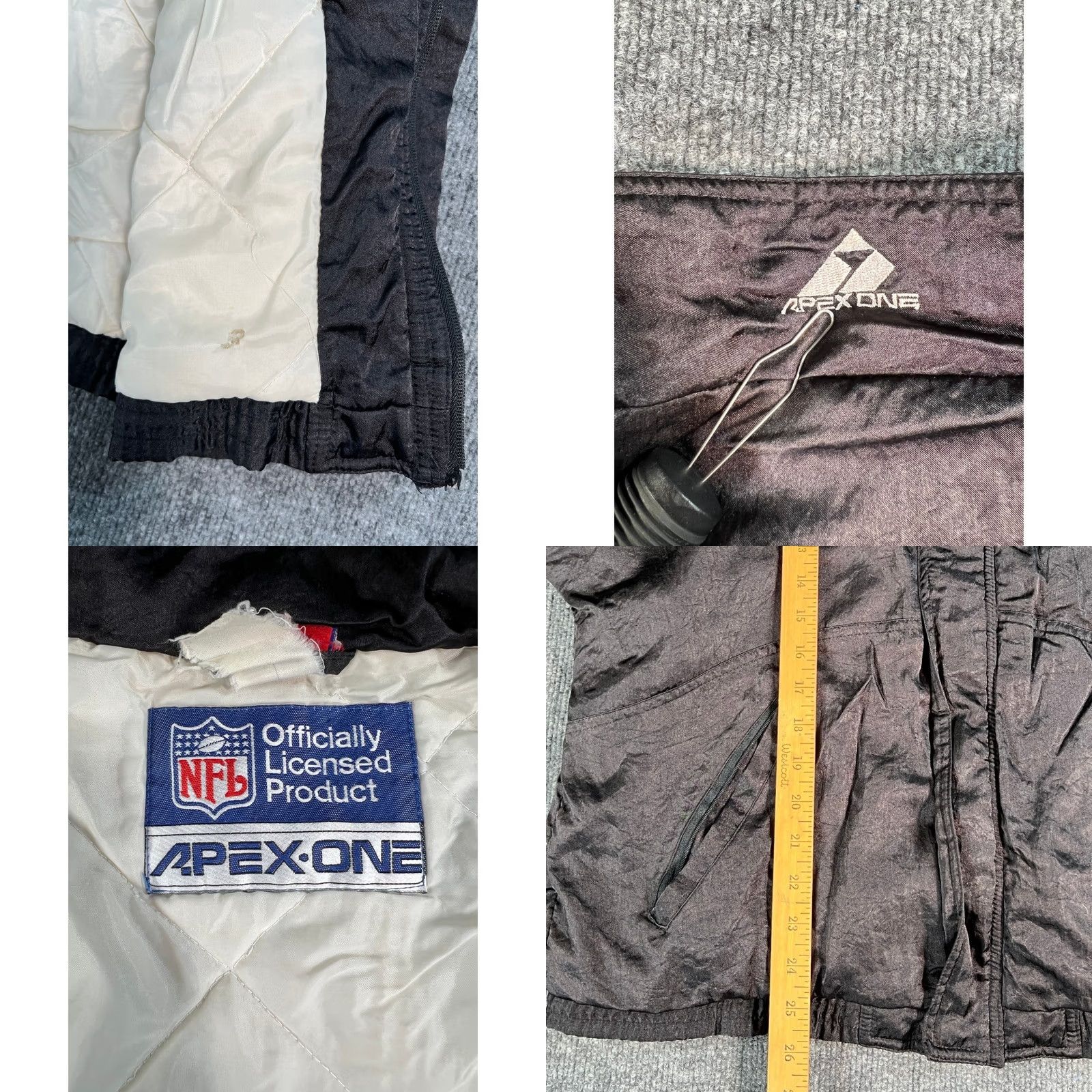 Vintage VINTAGE Apex One Raiders Jacket Mens Small Black 90s Windbreaker Quilted Lining Size US S / EU 44-46 / 1 - 8 Thumbnail