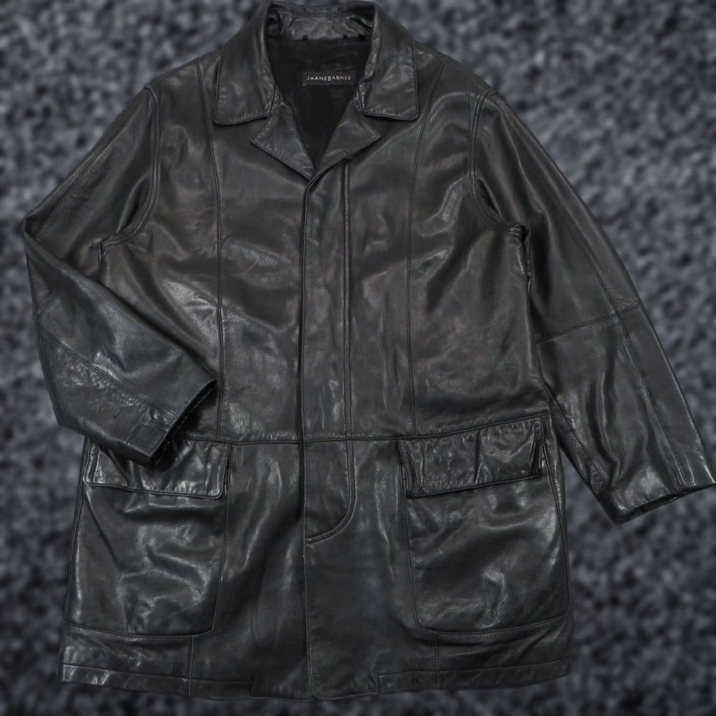 Vintage Jhane Barnes Leather Jacket Mens 42 Black Lambskin Overcoat 4 Button Lined Lamb Coat - Vintage? No Size US XS / EU 42 / 0 - 1 Thumbnail