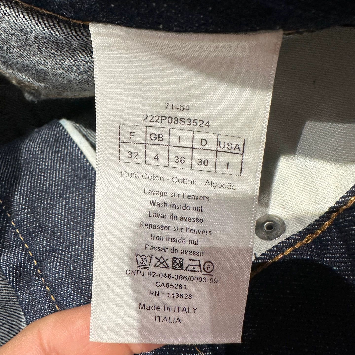 Christian Dior Monsieur CD may341 Logo Leather Patch Cotton Jeans 32 Size 24" / US 00 / IT 34 - 4 Thumbnail