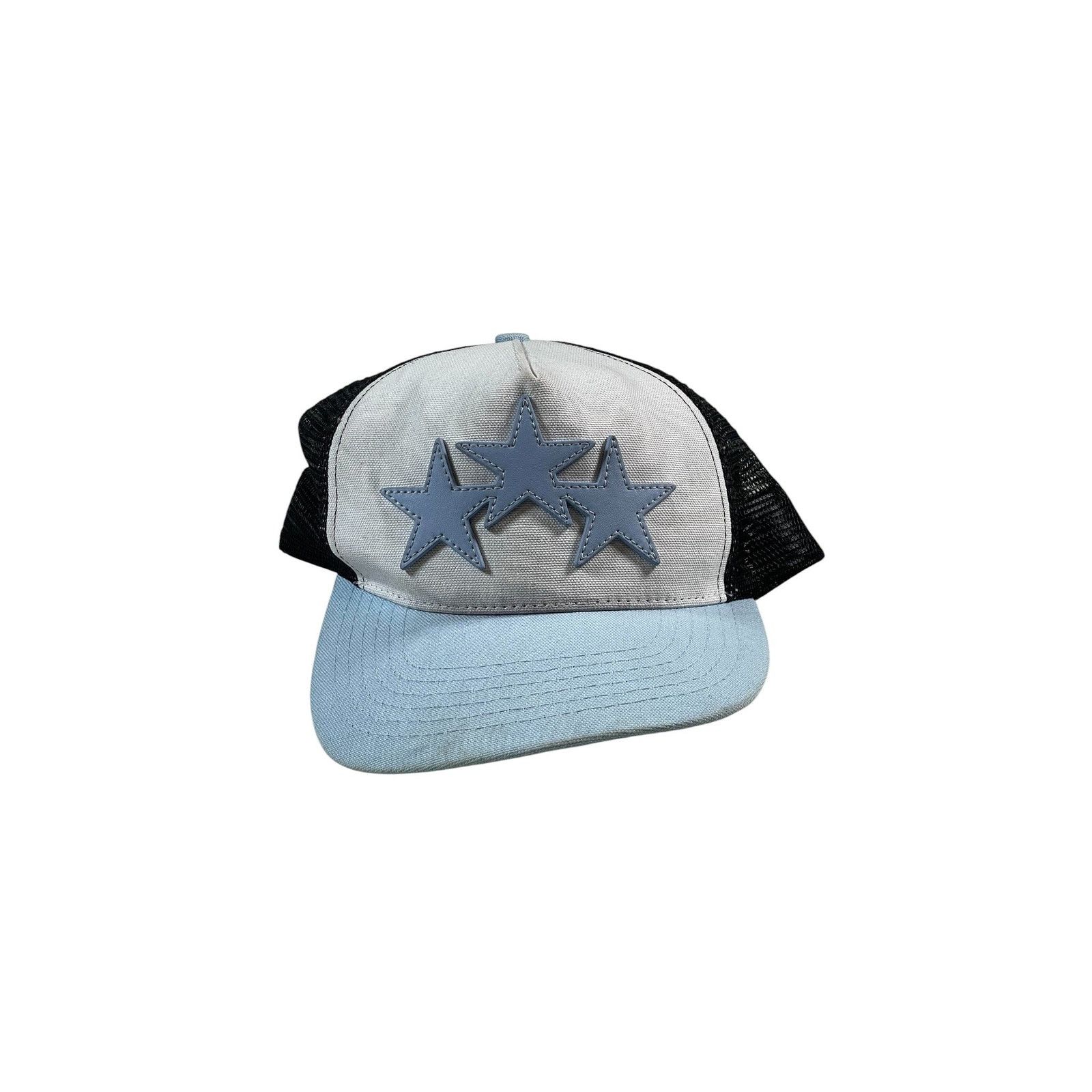 Amiri Amiri White & Baby Blue 3 Star Hat Size ONE SIZE - 1 Thumbnail
