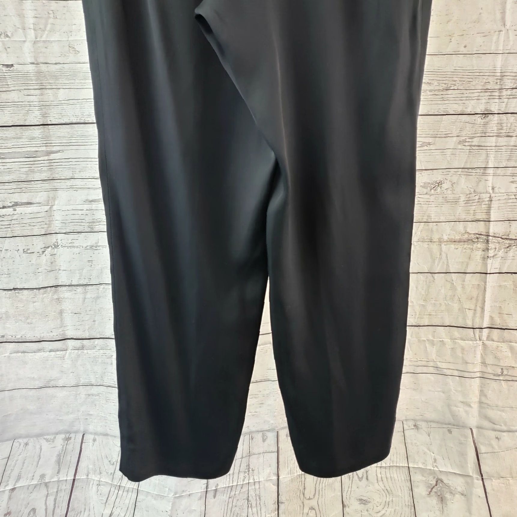 Lanvin Jeanne Lanvin Womens Pants Sz 42 US 12 Black Belted Tapered Leg Cropped Dress Pants Size 34" / US 12 / IT 48 - 4 Thumbnail