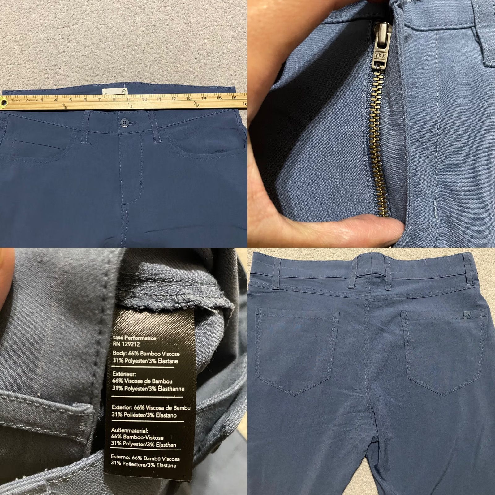 Vintage Tasc Pants Blue Straight Mid Chino Regular 32x30 Mens Slim Pocket Logo Button Inseam 28in Size US 32 / EU 48 - 8 Thumbnail