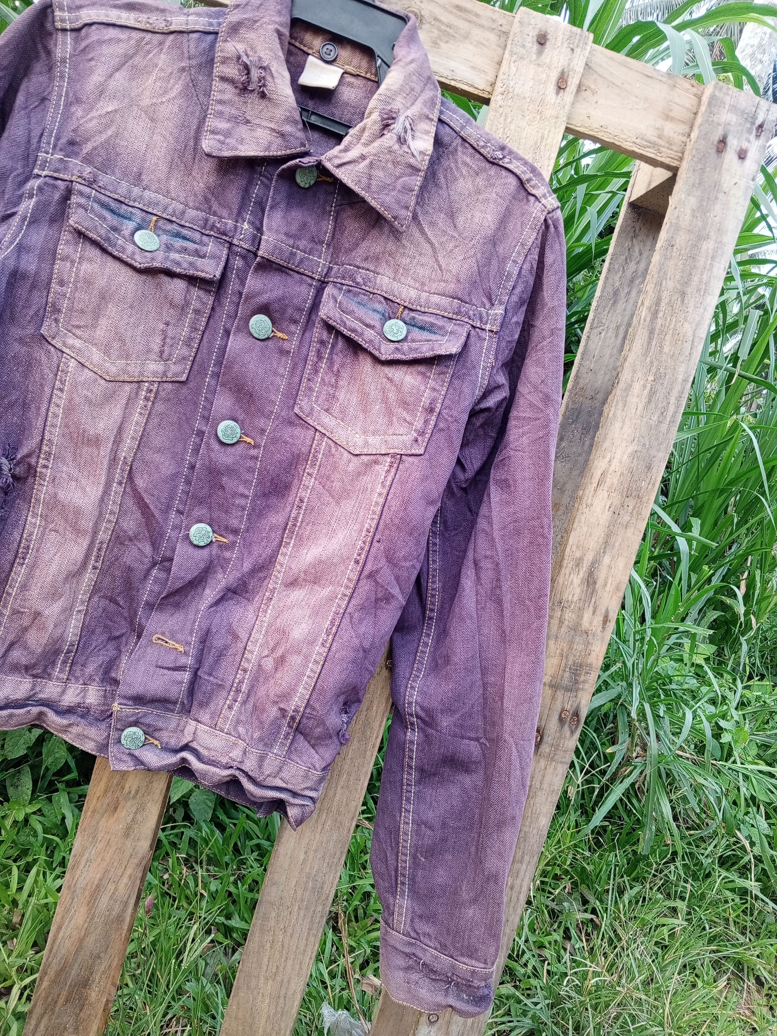 Japanese Brand DENIM JACKET FADED PURPLE COLOR Size US L / EU 52-54 / 3 - 5 Thumbnail
