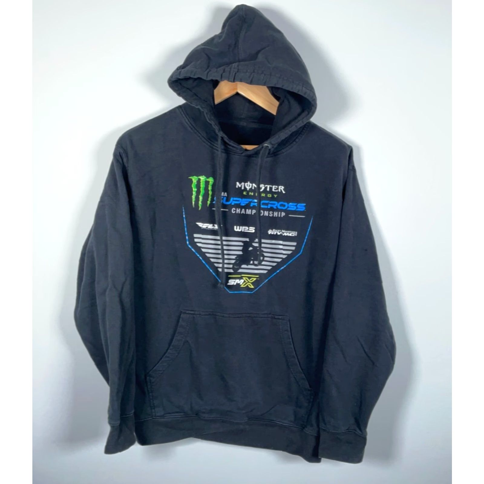 Vintage Monster Energy Supercross Championship Hoodie Adult Medium Black Sweatshirt Size US M / EU 48-50 / 2 - 2 Thumbnail