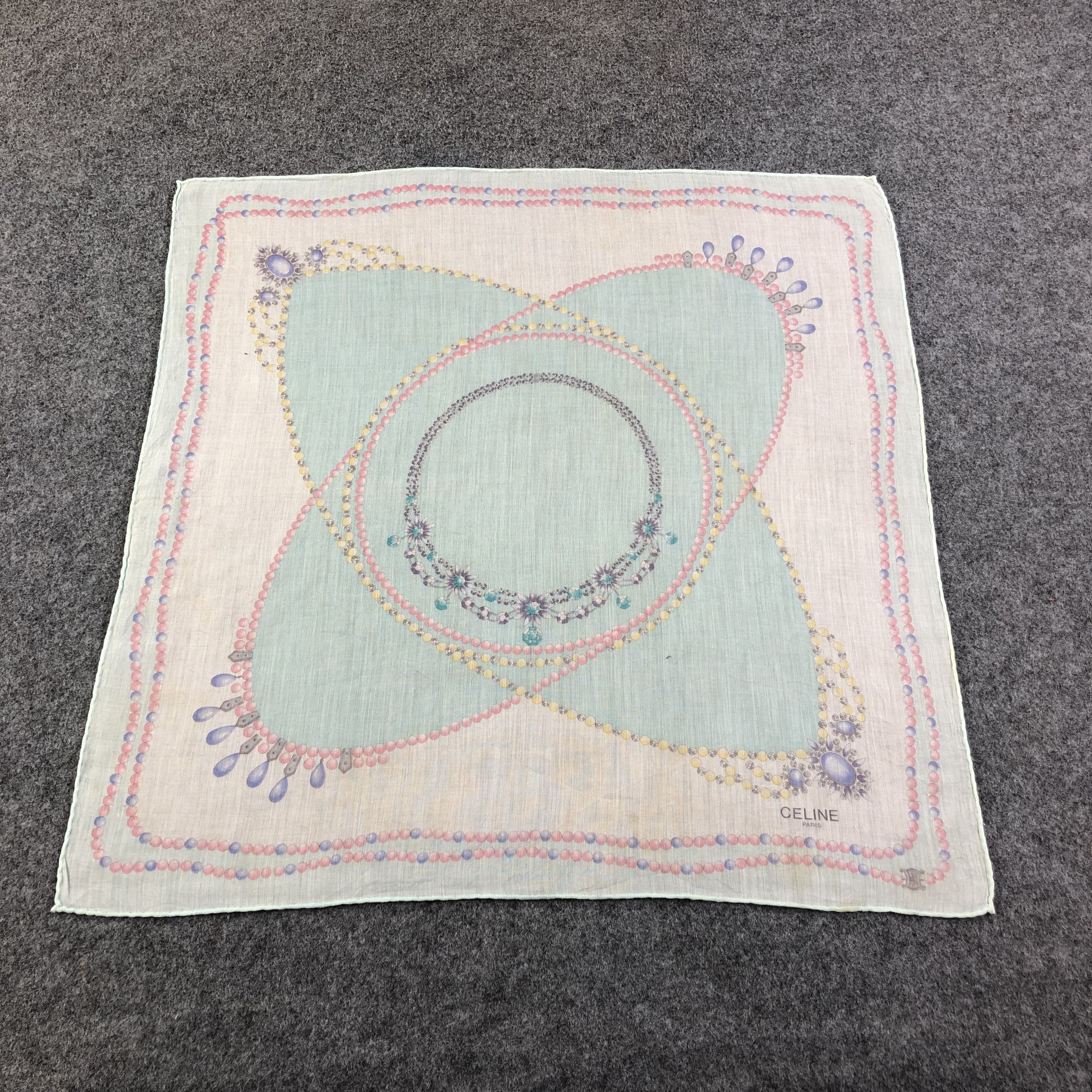 Japanese Brand Celine Hand Rolled Handkerchief Neckerchief Bandana H2249 Size ONE SIZE - 2 Thumbnail
