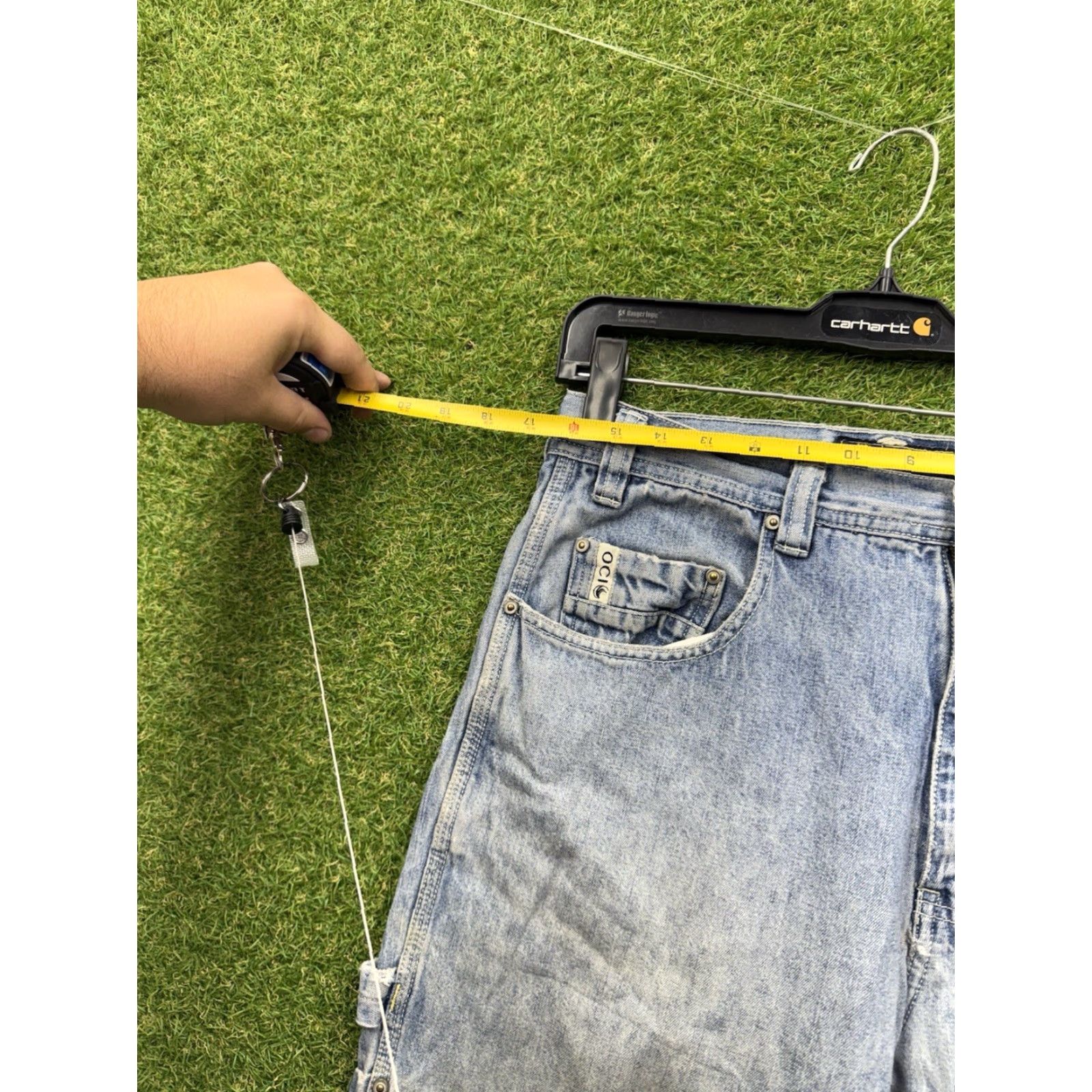 Vintage VINTAGE OCi Jeans 32x34 Light Wash Distressed Wide-Leg Baggy Hip Hop 90s Mens Size US 32 / EU 48 - 3 Thumbnail