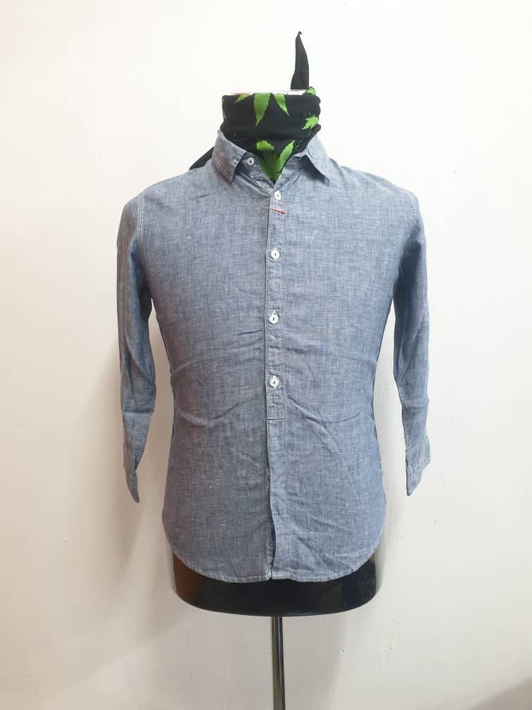 ABAHOUSE Abahouse Japanese brand blue colour chambray shirt Size US S / EU 44-46 / 1 - 1 Thumbnail