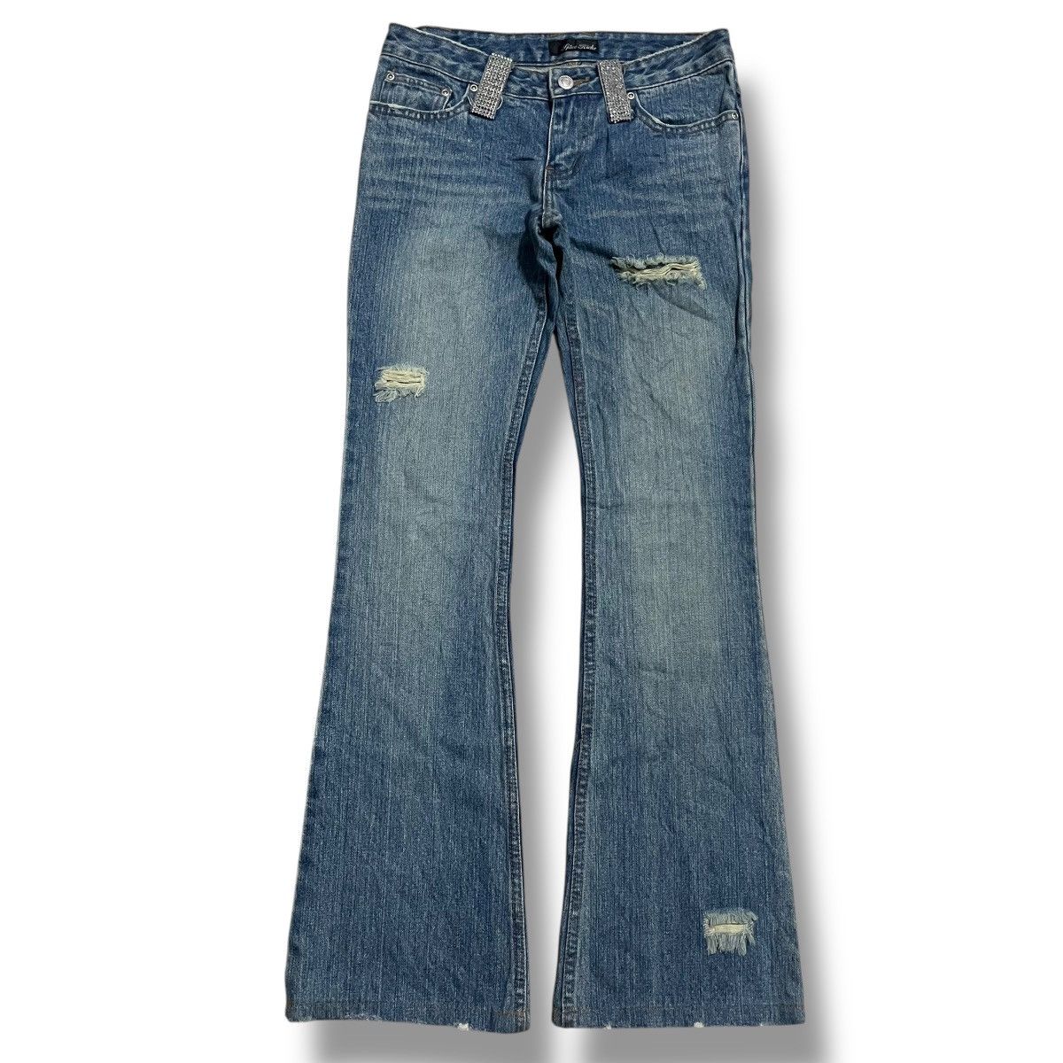 If Six Was Nine × Japanese Brand × Le Grande Bleu (L.G.B.) FLARE🔥 SPICE RICHE WASHED BLUE DENIM PANT Size 29" - 1 Thumbnail