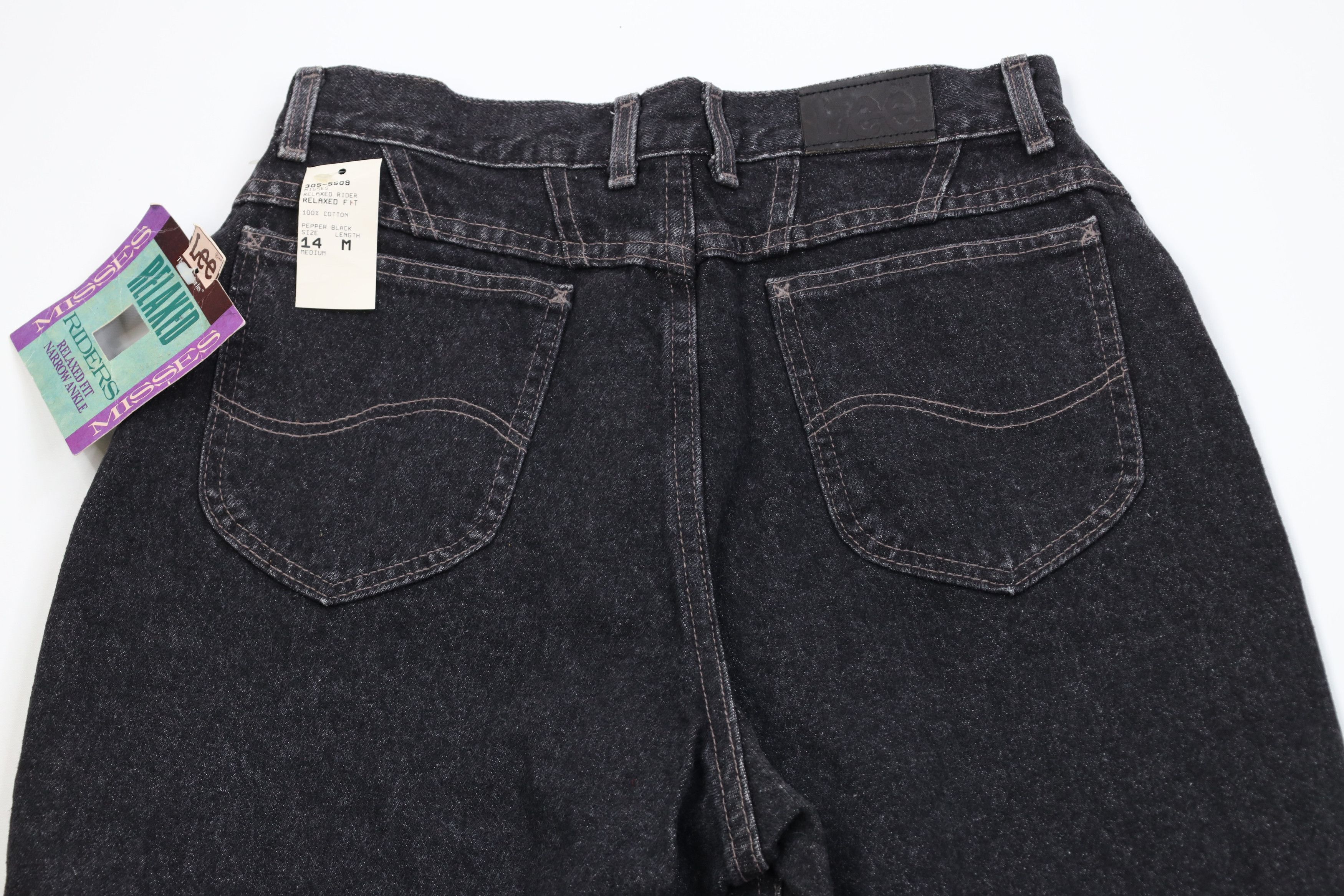 Lee Deadstock Vintage 90s Lee Fit Denim Jeans Black Pepper USA Size 36" / US 14 / IT 50 - 12 Thumbnail