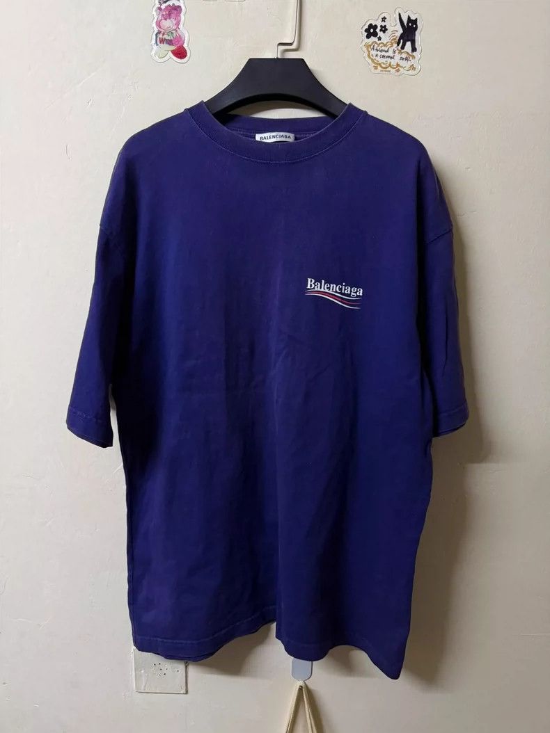 Balenciaga Balenciaga Blue printed cola short sleeve 2505-Nextarrow Size US S / EU 44-46 / 1 - 1 Thumbnail