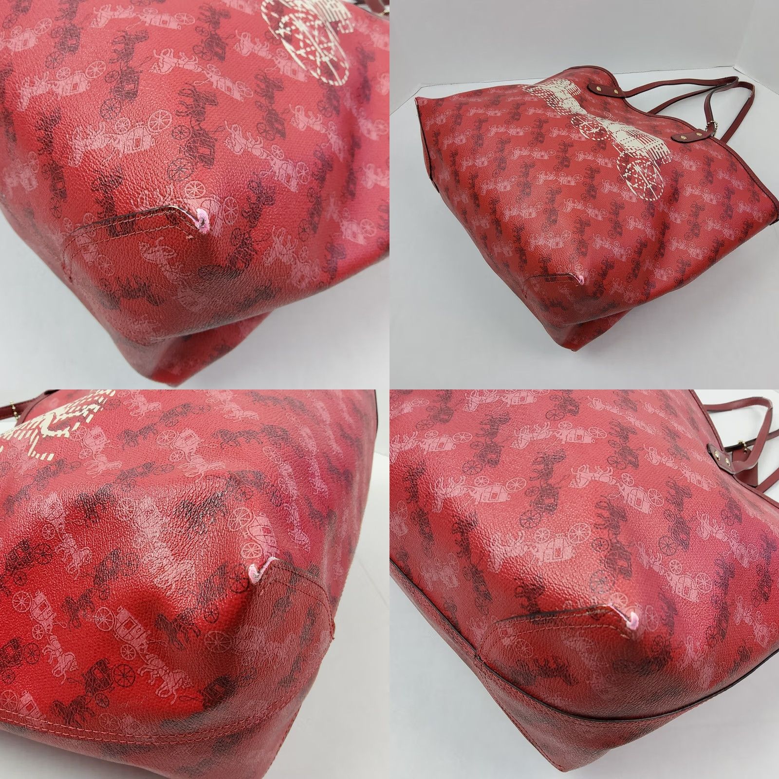 Coach Coach Horse Tote Shoulder Handbag Purse Reversible F82135 Women Multicolor Tote Size ONE SIZE - 8 Thumbnail