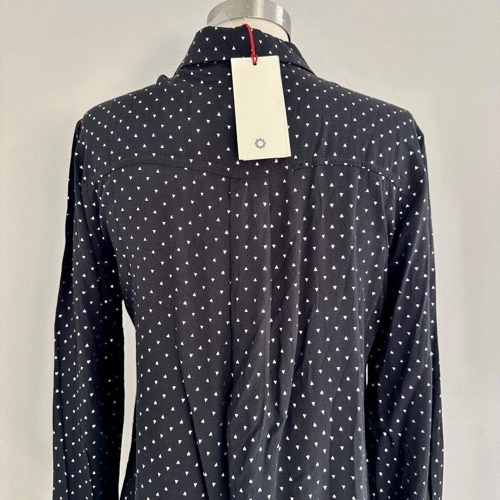 Other Womens Black & White Patterned Collared Button-up Blouse New Size XS / US 0-2 / IT 36-38 - 6 Thumbnail