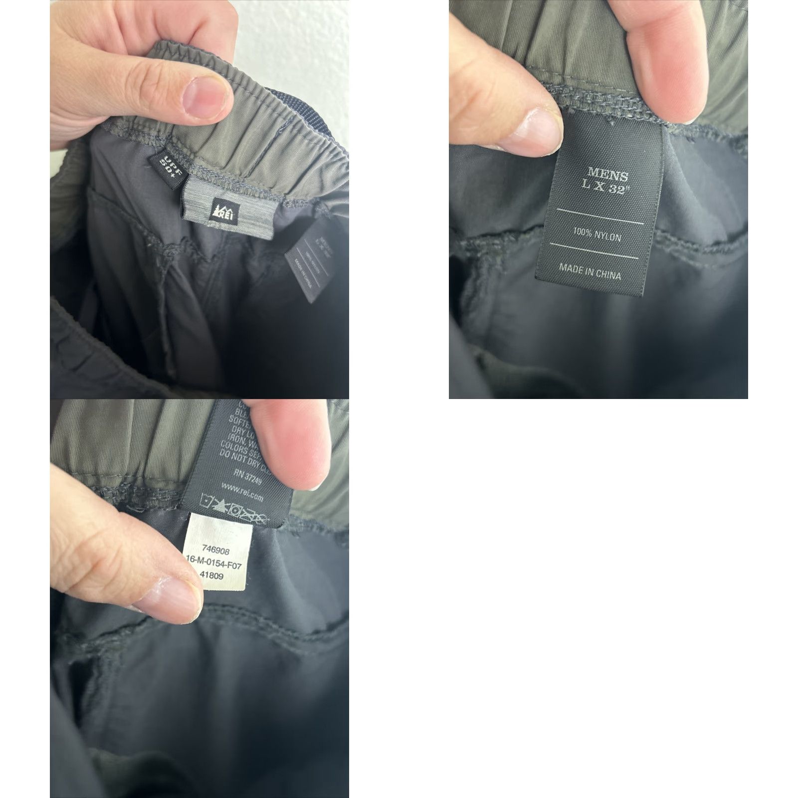 VINTAGE REI Cargo Pants Belted Convertible Gray Mens L 34x32 Inseam 32 Regular