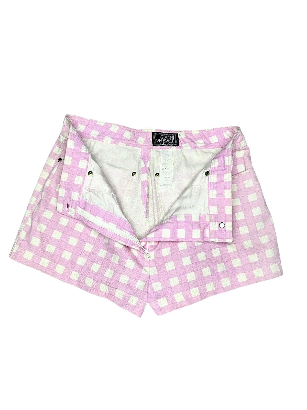 Versace S/S 93 Gingham Shorts Size 28" / US 6 / IT 42 - 3 Thumbnail
