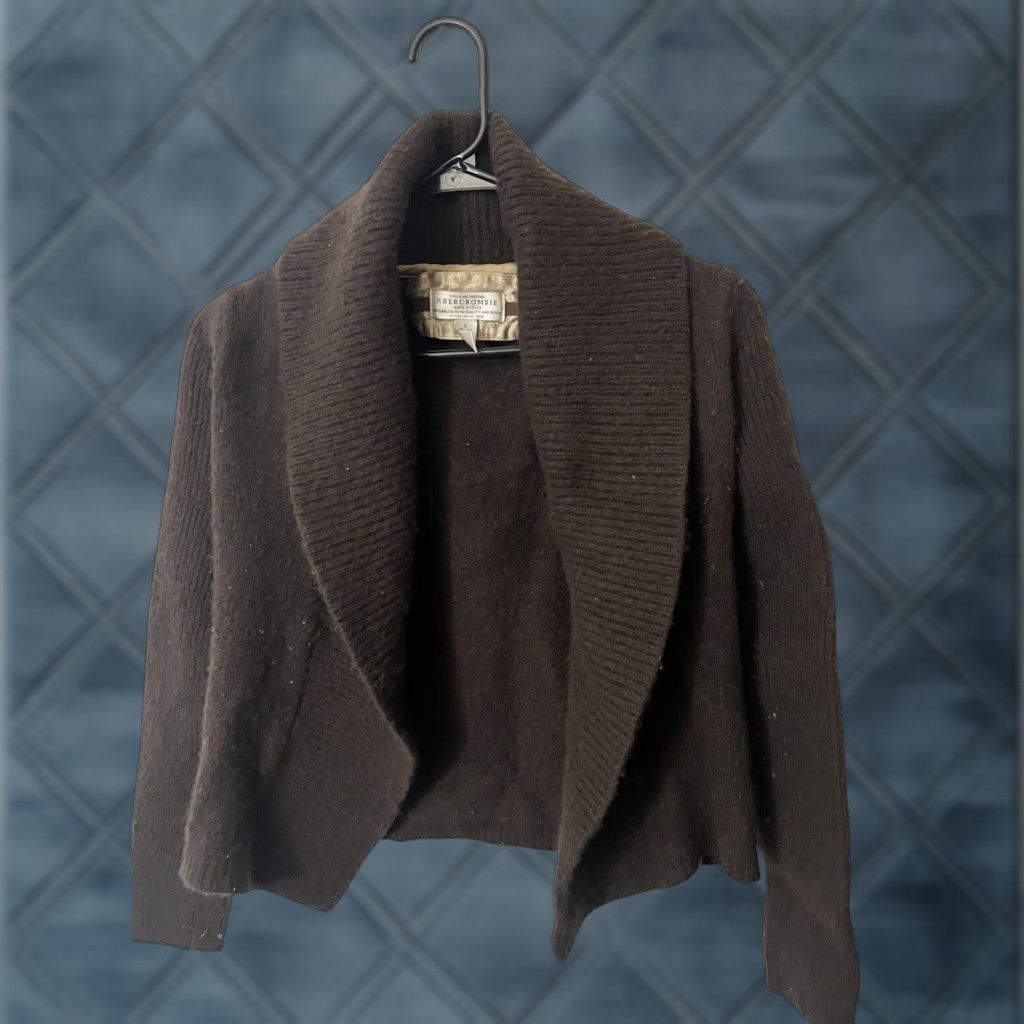 Abercrombie & Fitch VINTAGE Abercrombie & Fitch Women's Sweater Cardigan Open Alpaca Wool Large Brown Size L / US 10 / IT 46 - 1 Thumbnail