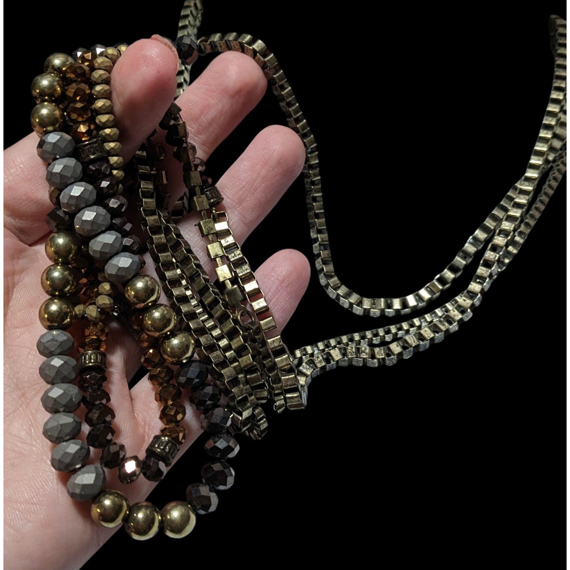 Other Multilayer Glam Box Link Beaded Statement Necklace Size ONE SIZE - 2 Thumbnail