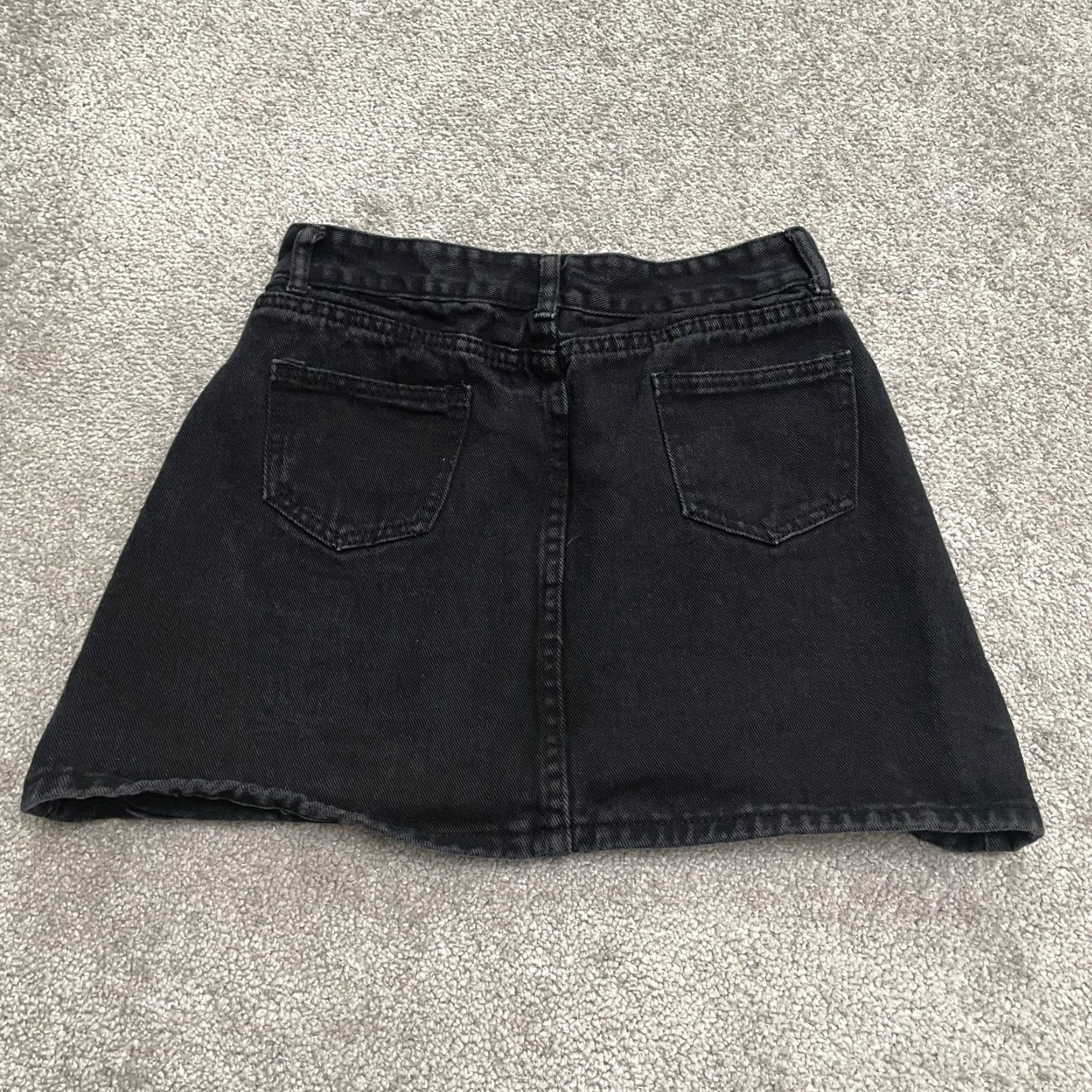 Denime Unbranded Denim Skirt Womens Short A-Line High Rise Black Dark Wash Mini 26 in Waist Pockets Casual Comfort Cotton Spandex Regular Size M Size 32" / US 10 / IT 46 - 2 Thumbnail