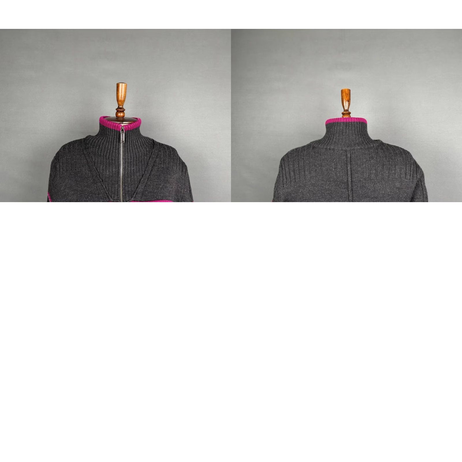 Vintage Bikkembergs Womens Sweater Cardigan M Black Wool Acrylic Knit Long Sleeve Zipper Logo Dressy Casual Womens Size M / US 6-8 / IT 42-44 - 8 Thumbnail