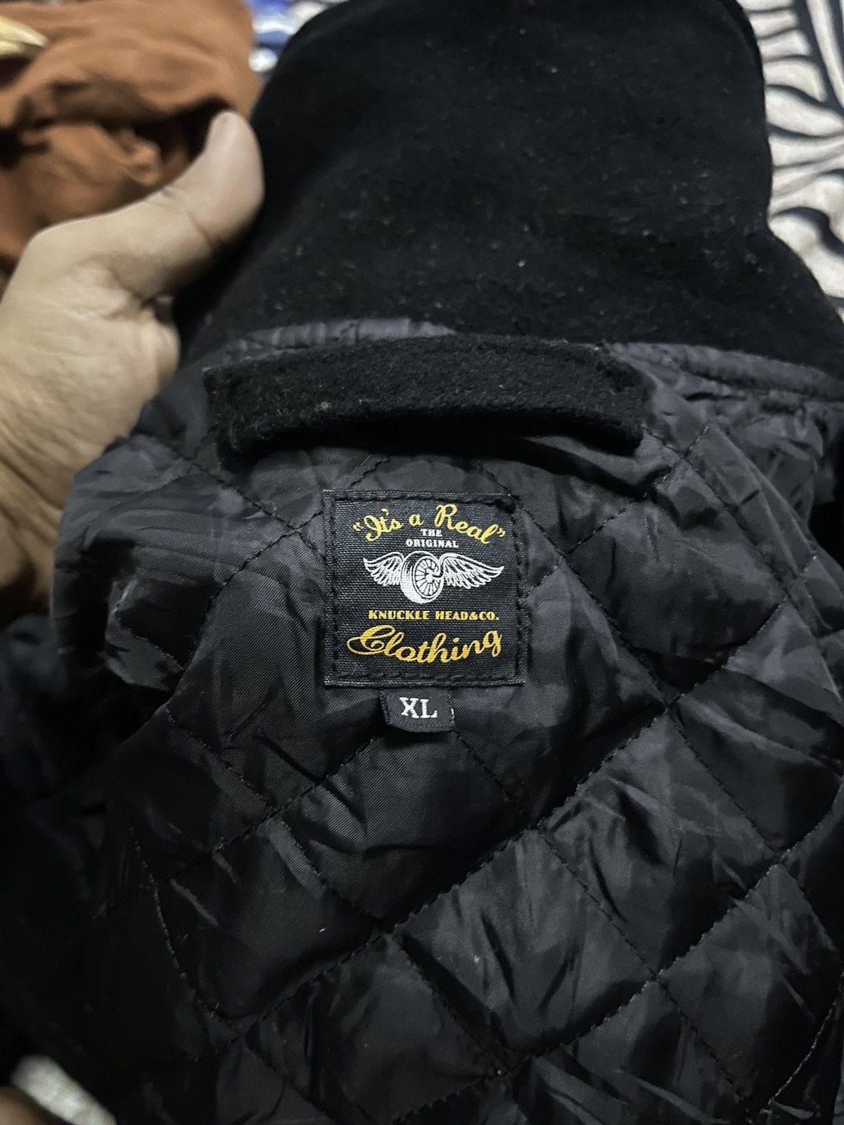 Indian Motorcycle KNUCKLE HEAD MOTORCYCLE CLOTHING WOOL JACKET QUILTED LINING Size US XL / EU 56 / 4 - 14 Thumbnail