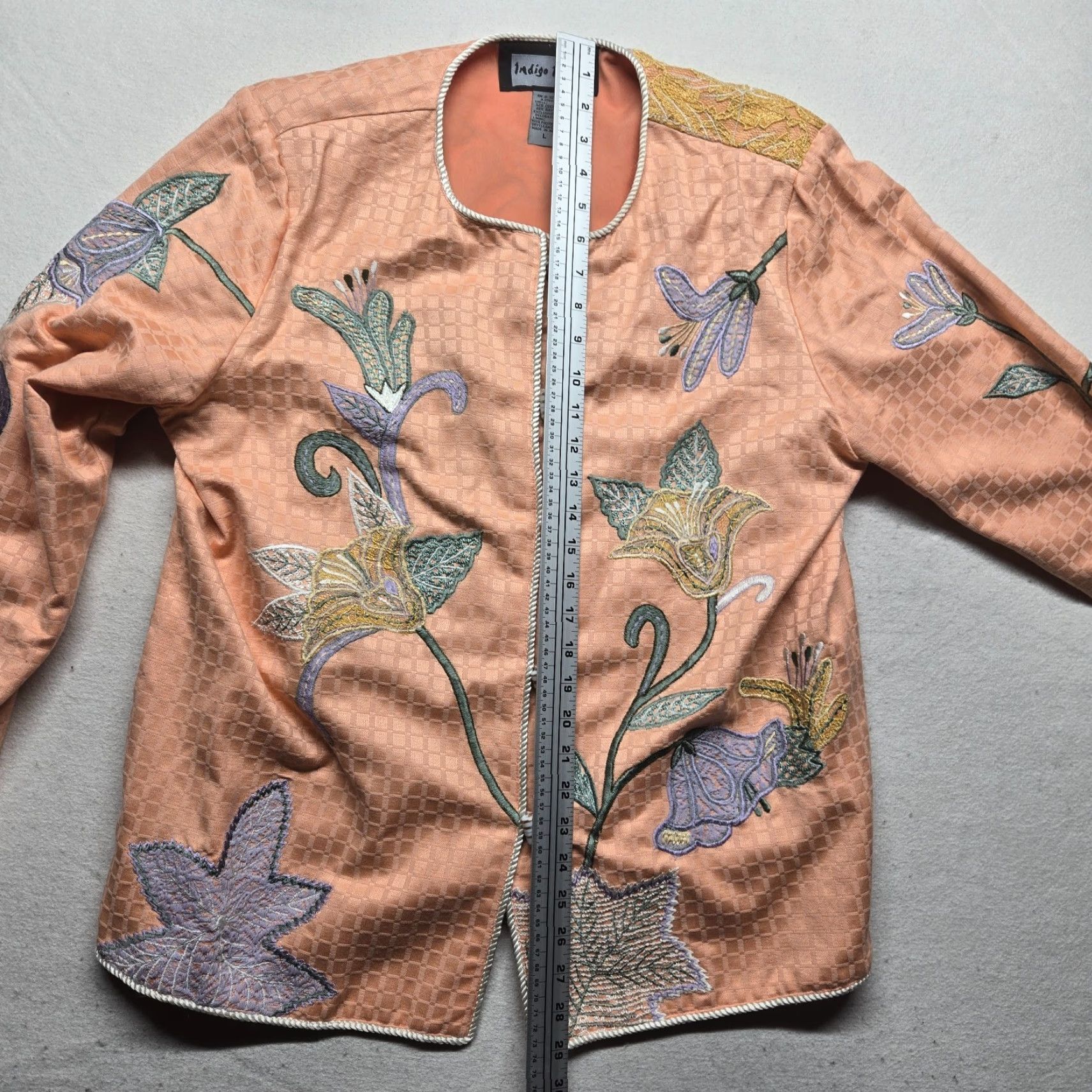 Vintage Indigo Moon Floral Embroidery Button Up Coat Women's L Indigo Moon Jacket Floral Coat Women L Black Cotton Blend Polyester L Women Fall Spring Winter Size L / US 10 / IT 46 - 7 Thumbnail