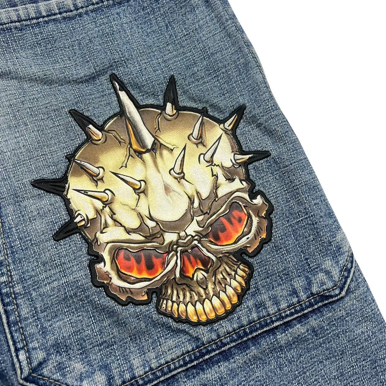 JNCO Vintage Jnco Skull Carpenter Denim Shorts / Jorts - Waist 29 Size US 29 - 3 Thumbnail