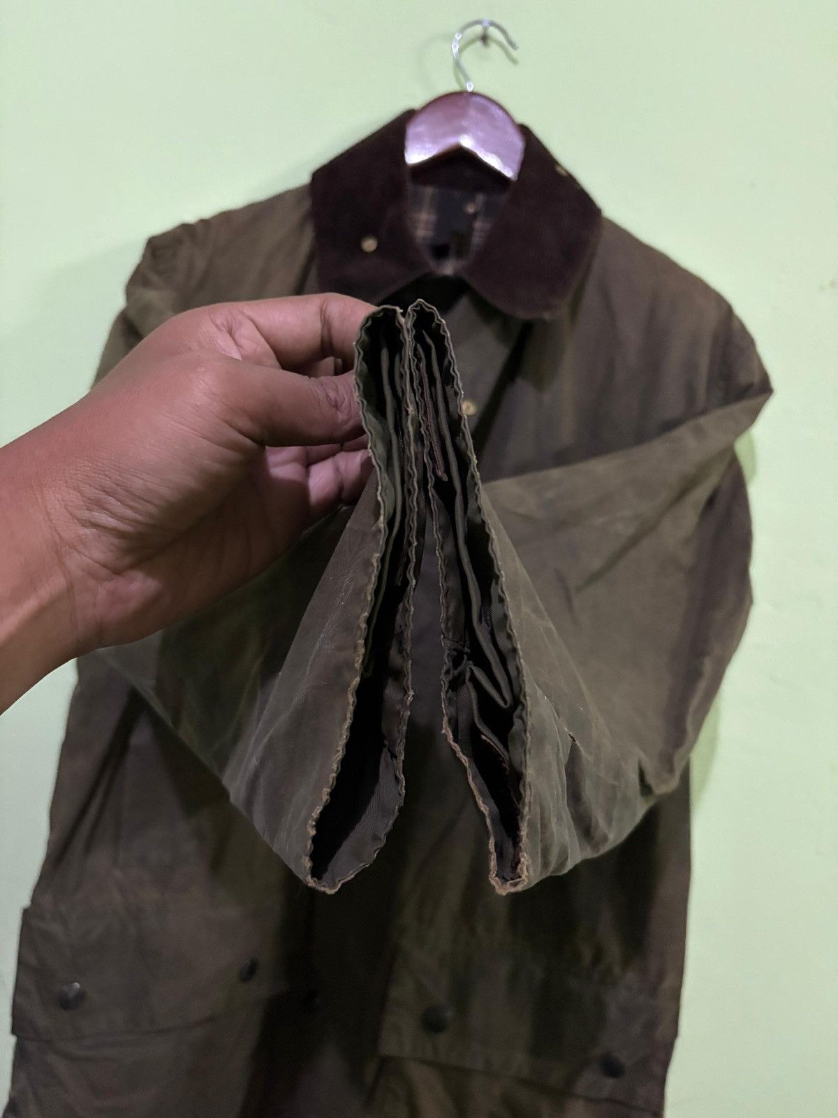 Barbour VTG 90's Barbour Border Cotton Waxed Jacket Hunting Jacket Size US L / EU 52-54 / 3 - 6 Thumbnail