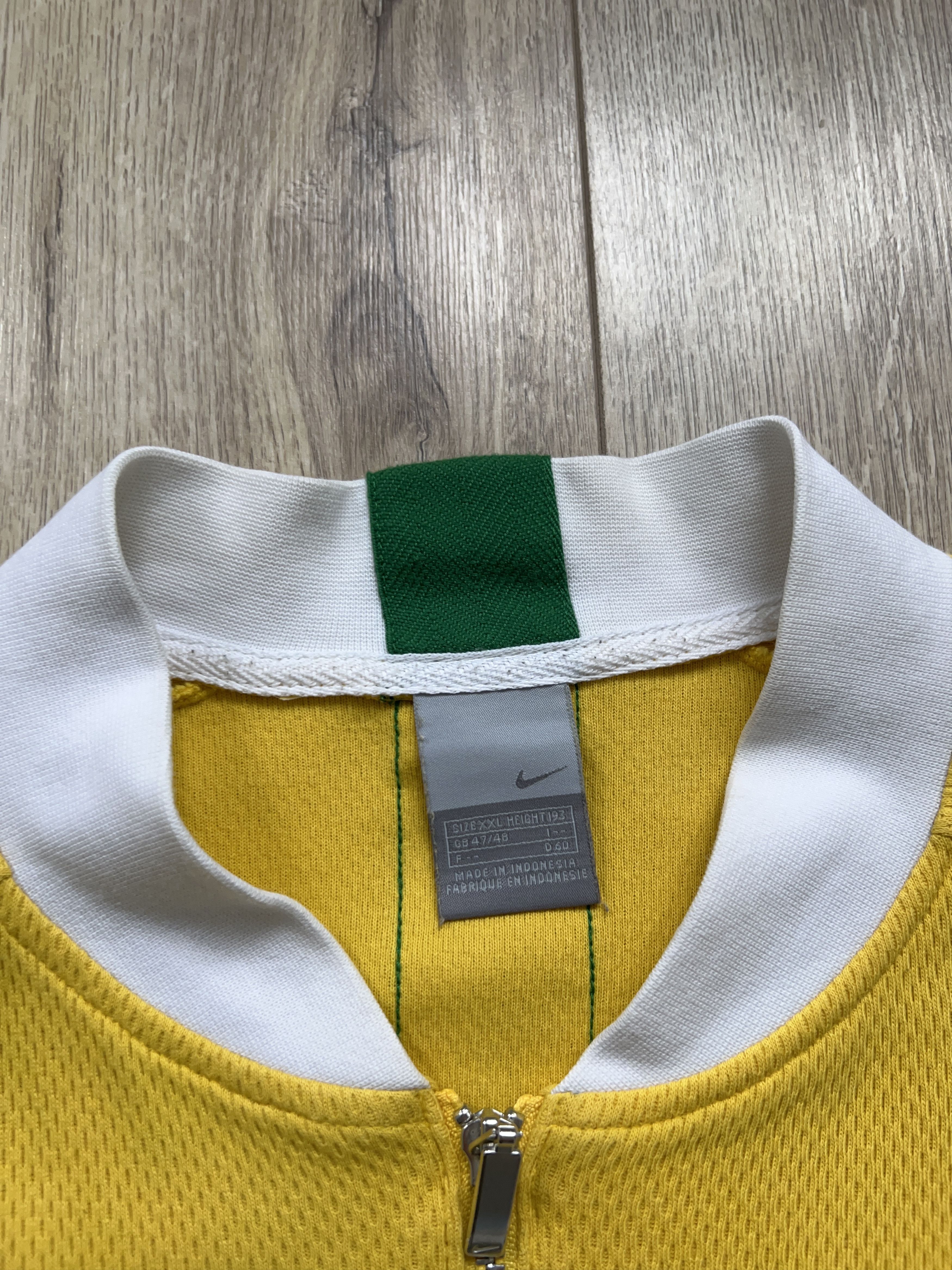 Nike Mens Brazil #10 RONALDINHO Yellow Track Jacket Zip Sweater Size US XXL / EU 58 / 5 - 3 Thumbnail