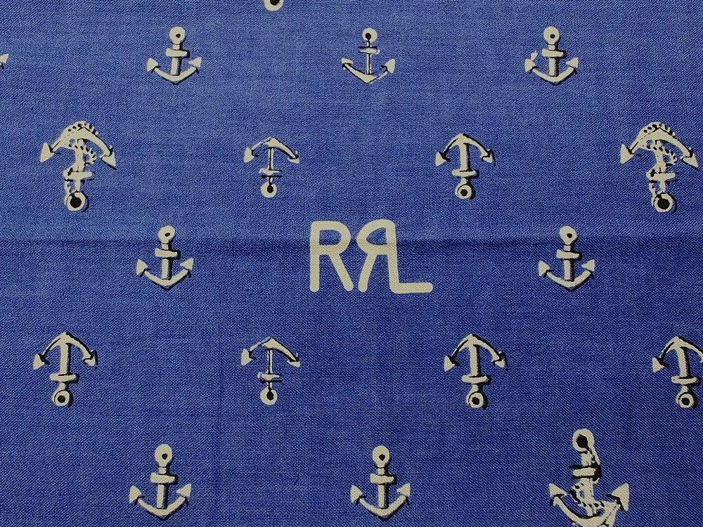 RRL Ralph Lauren RRL INDIGO Bandana COTTON Scarf handkerchief Size ONE SIZE - 10 Thumbnail
