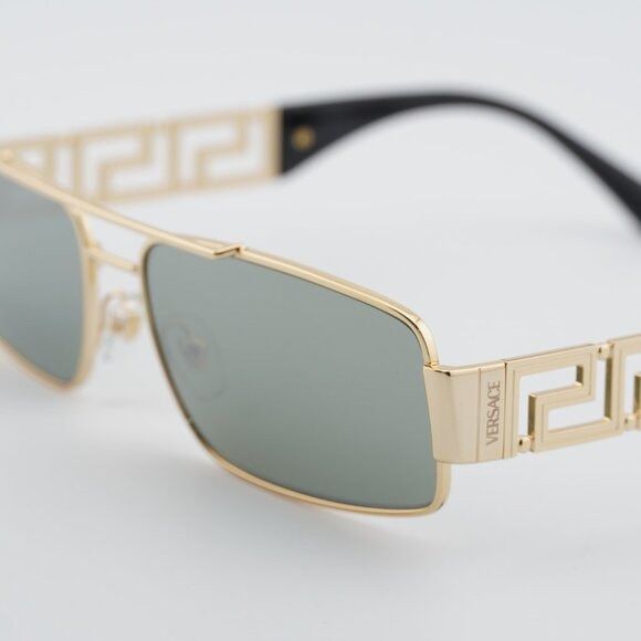 Versace Versace VE2257 100230 Sunglasses Gold Rectangle Frame,Green Size ONE SIZE - 8 Thumbnail