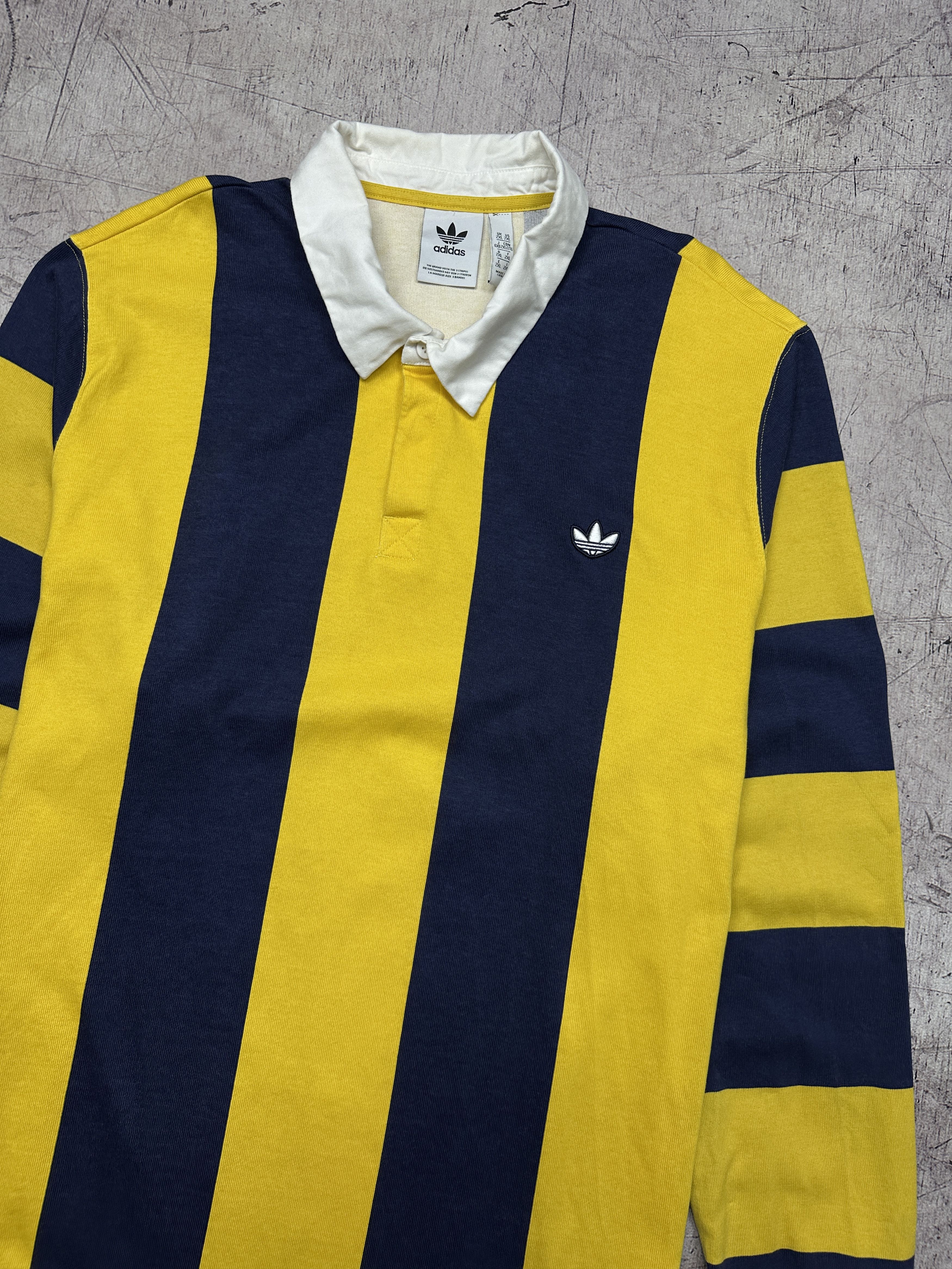 Adidas Adidas Mens Rugby Long Sleeve Striped Polo Shirt Size US XXL / EU 58 / 5 - 2 Thumbnail