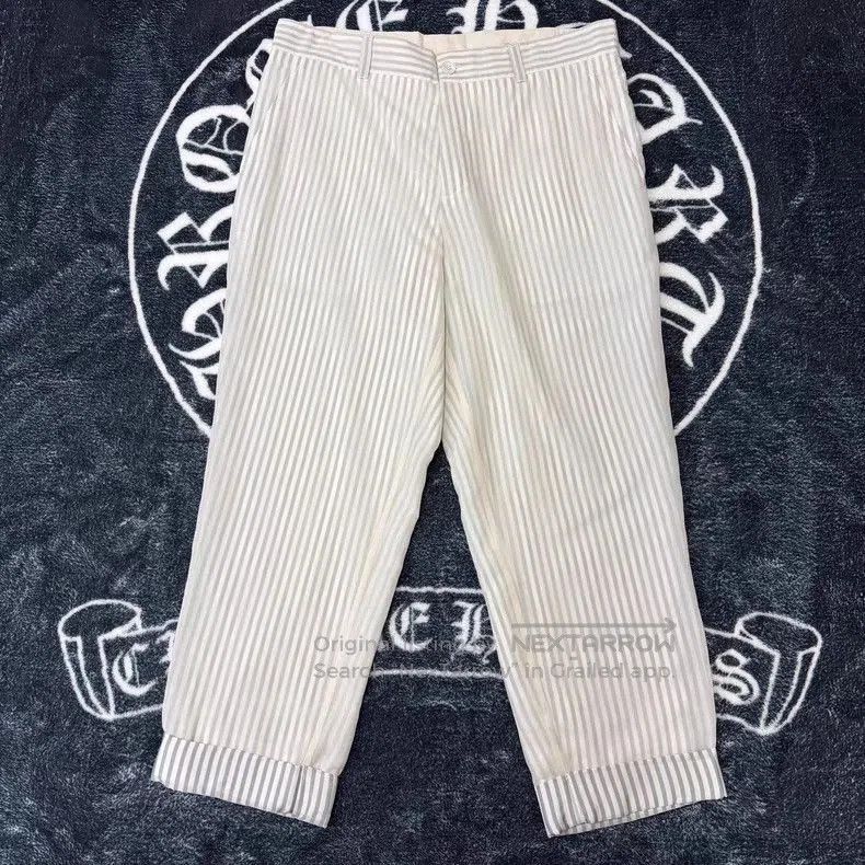Dior White Striped Cropped Pants Size 34. Size US 34 / EU 50 - 1 Thumbnail