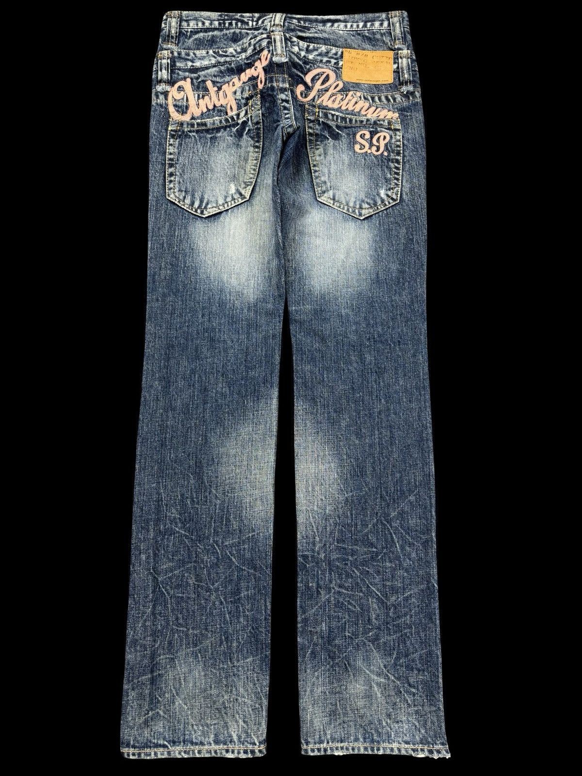Japanese Brand 💥Double Waist💥Antgauge Rare Fades Distressed Denim F799 Size 29" - 2 Thumbnail