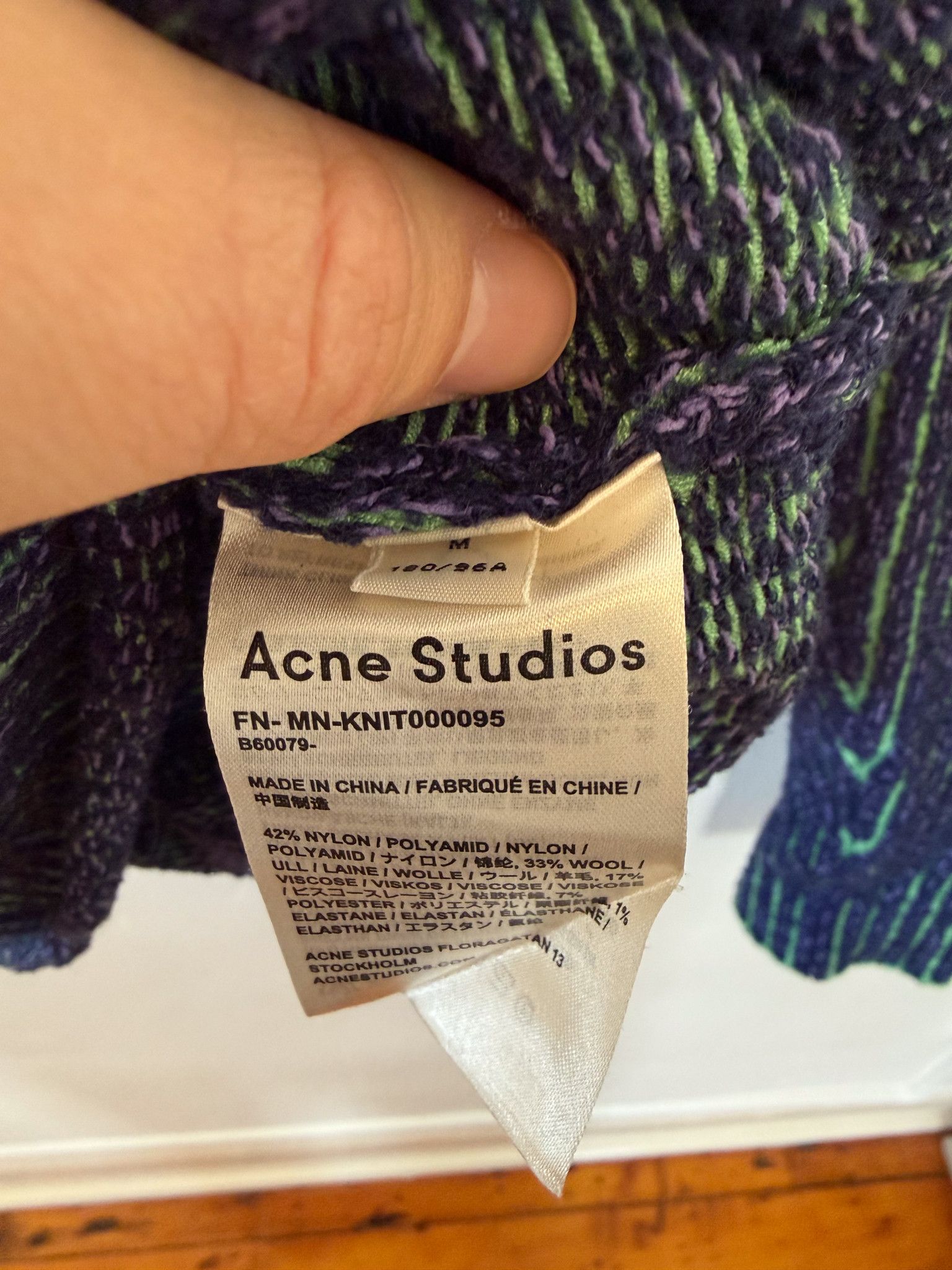 Acne Studios Stripe High Neck Sweater Green/multi Size US M / EU 48-50 / 2 - 9 Thumbnail