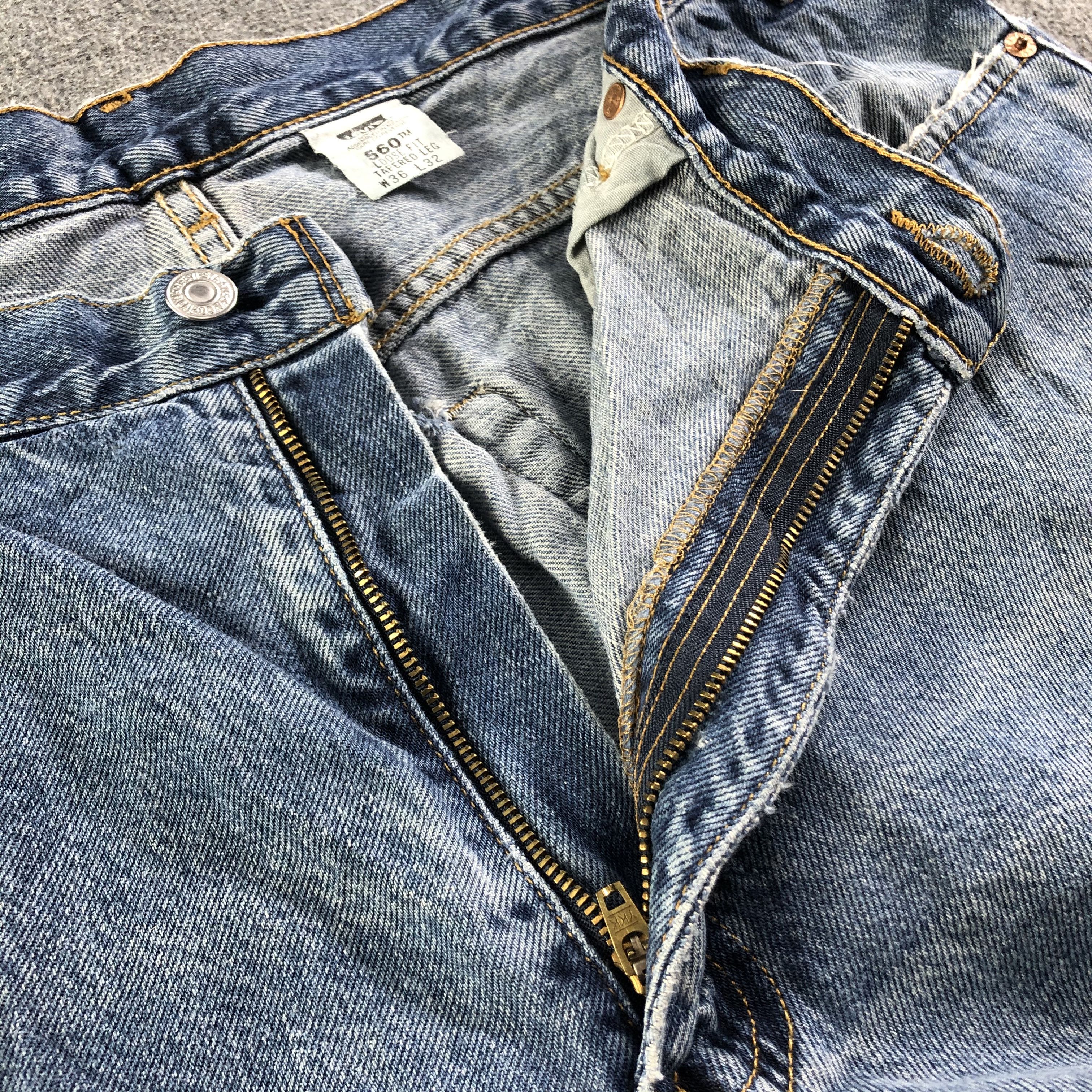 Levi's Vintage 90s Blue Wash Levis 560 Jeans-J3319 Size US 36 / EU 52 - 10 Thumbnail