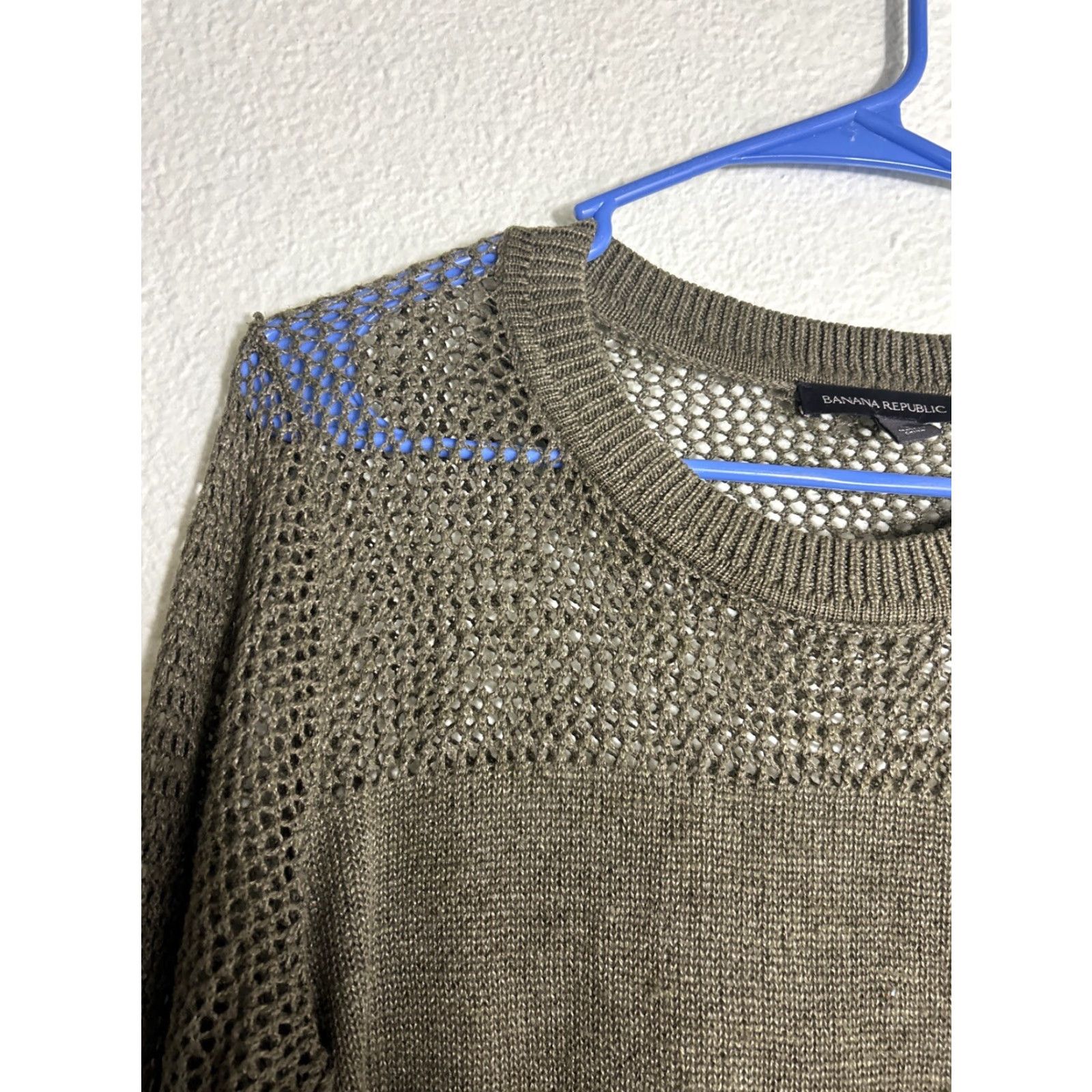 Banana Republic Banana Republic Women's Small Green Loose Knit Striped Sweater Size S / US 4 / IT 40 - 3 Thumbnail