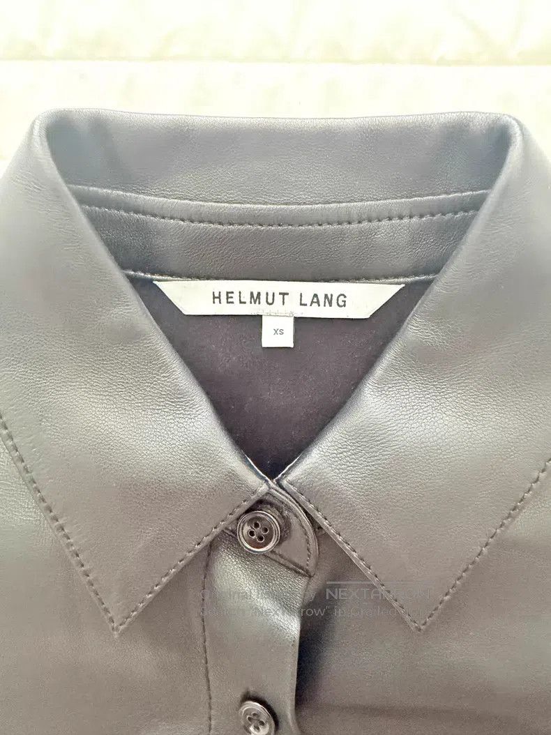 Helmut Lang Helmut Lang Black leather shirt, loose fit Size XS / US 0-2 / IT 36-38 - 2 Thumbnail